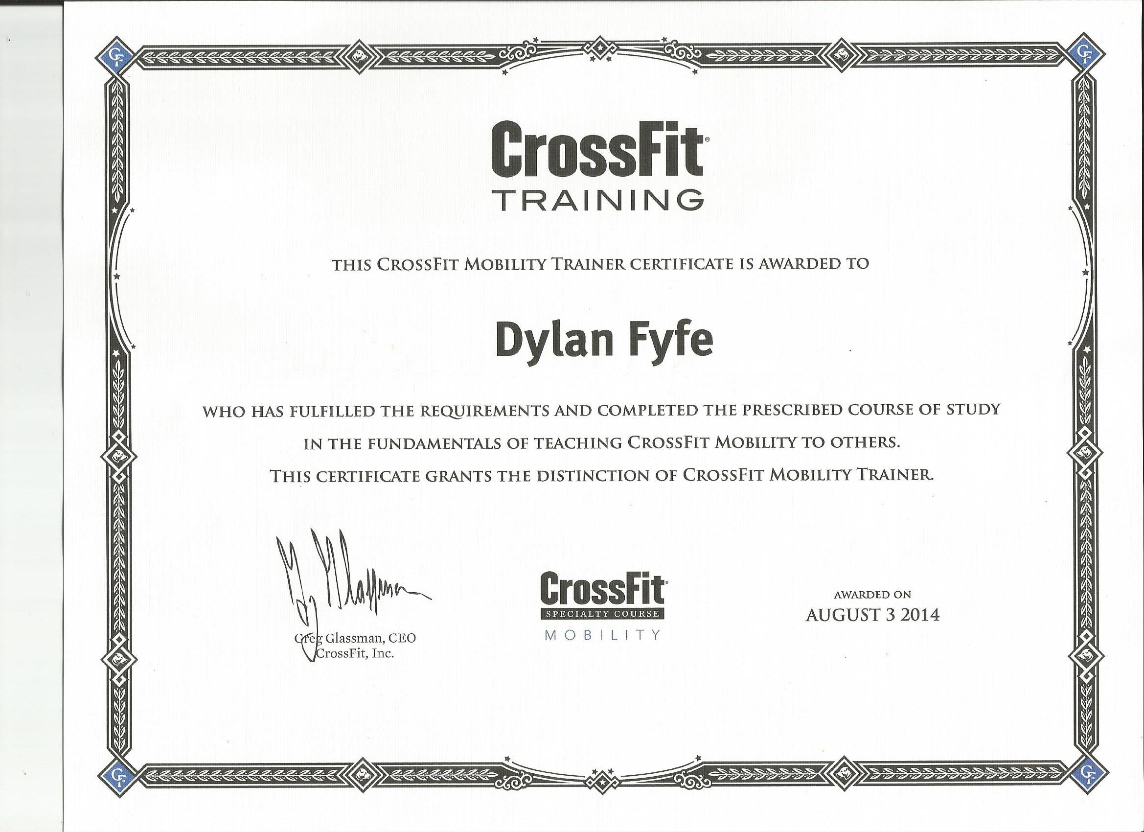 CrossFit  CrossFit Level 1 Certificate Course